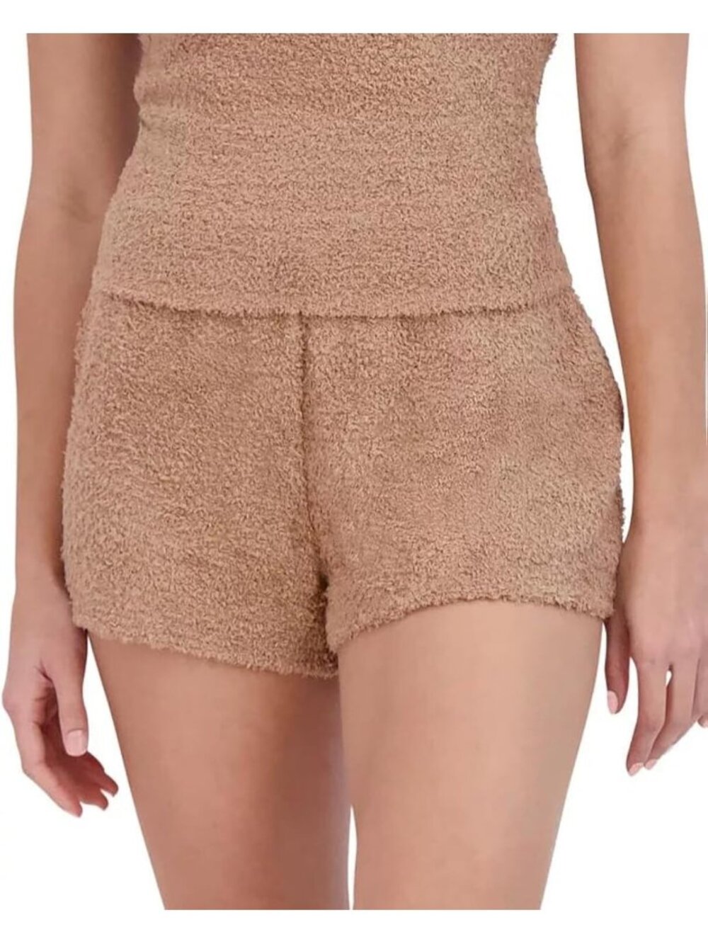 Steve Madden Women's Praline Fuzzy Imported Polyester Chenille Sleep Shorts
